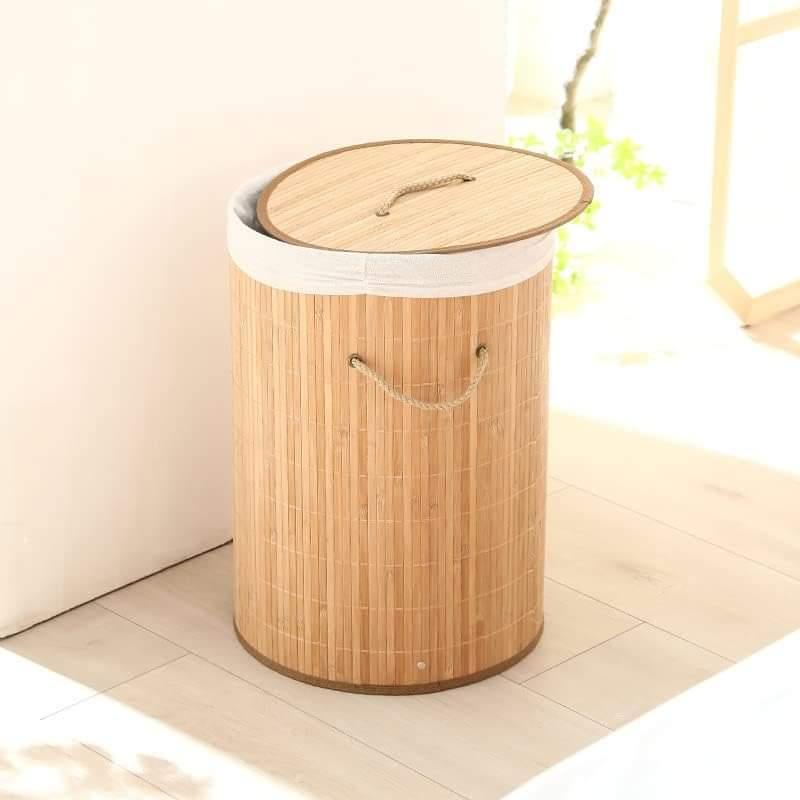 Panier a linge en bois bambou