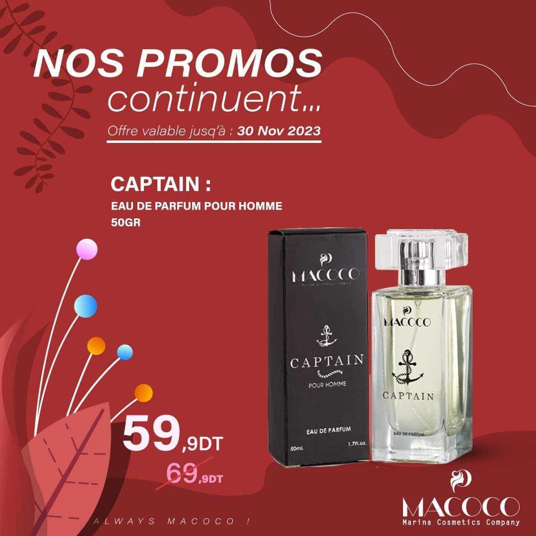 Macoco captain eau de parfum pour homme 50GR