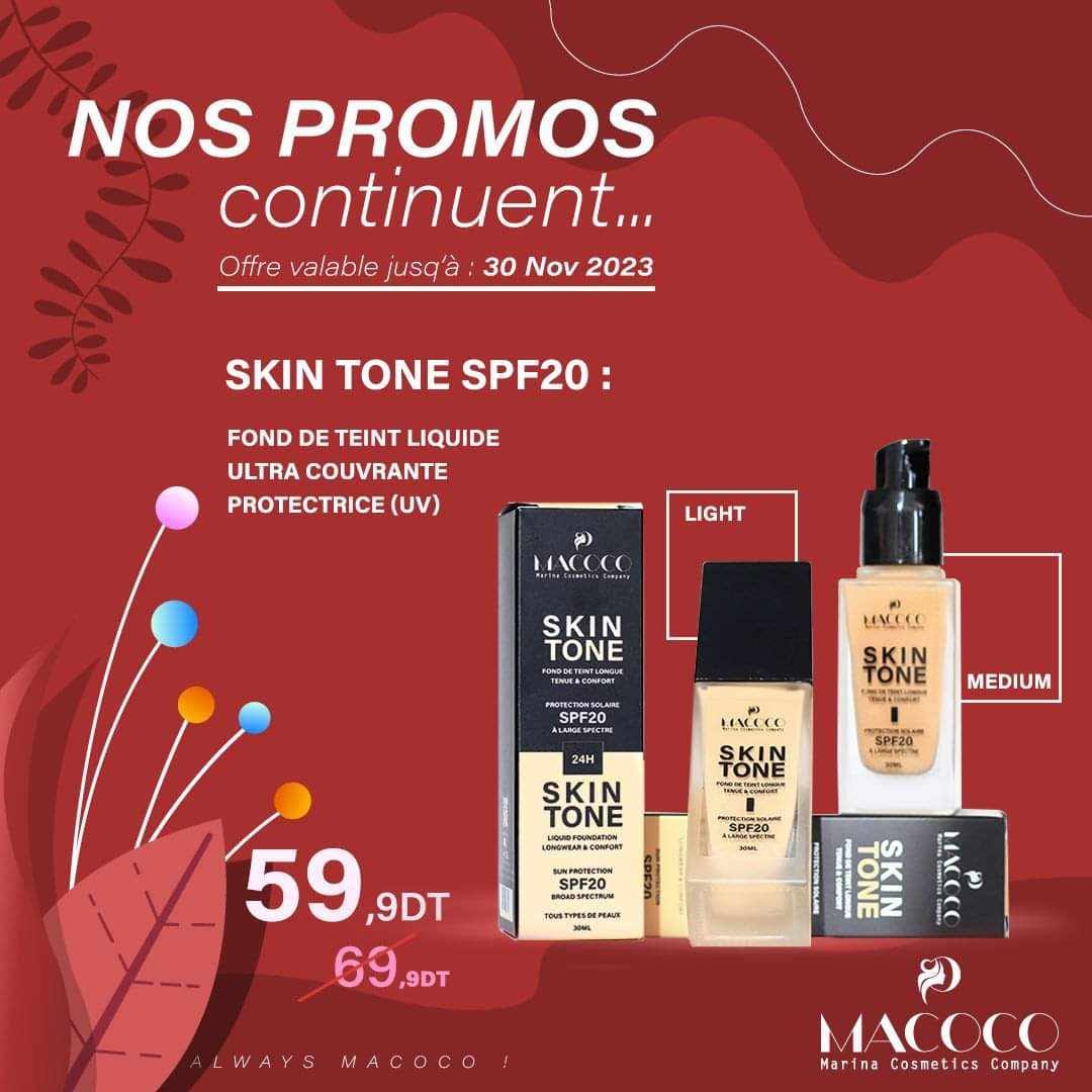 Macoco fond de teint liquide + ultra couvrante +protectrice