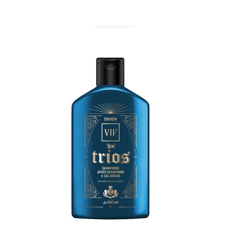 Vif TRIOS 3en1 shampoing, après shampoing et gel douche 250ml