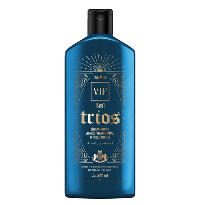 Vif TRIOS 3en1 shampoing, après shampoing et gel douche 500ml