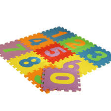 Tapis de puzzle de trafic et de nombre de plancher de mousse de 10 pièces pour des enfants