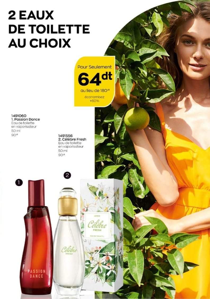 1 Eau De Toilette En Vaporisateur ( Passion Dance ) 50 Ml + 1 Eau De Toilette En Vaporisateur ( Célèbre Fresh )  50 Ml 