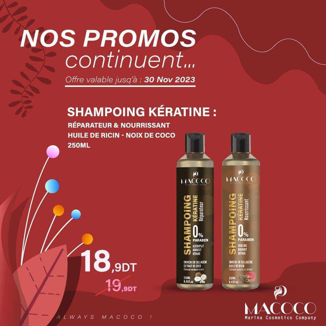 Macoco shampoing kératine 