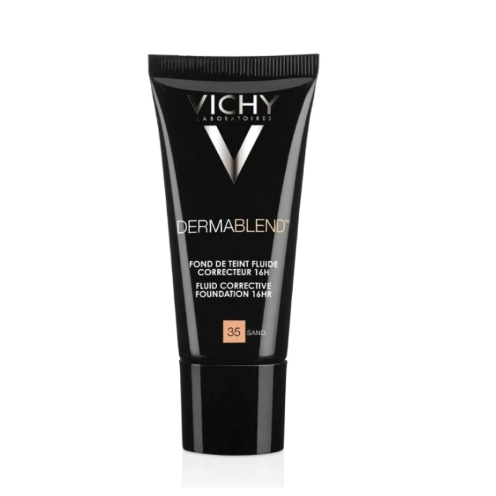 VICHY DERMABLEND FOND DE TEINT FLUIDE CORRECTEUR 16H TEINTE 35 SAND, 30ML