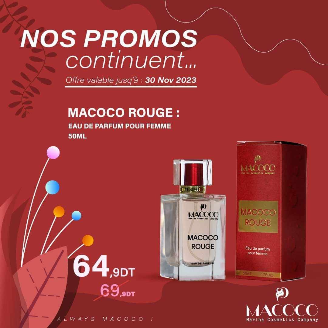 Macoco rouge eau de parfum pour femme 50ml