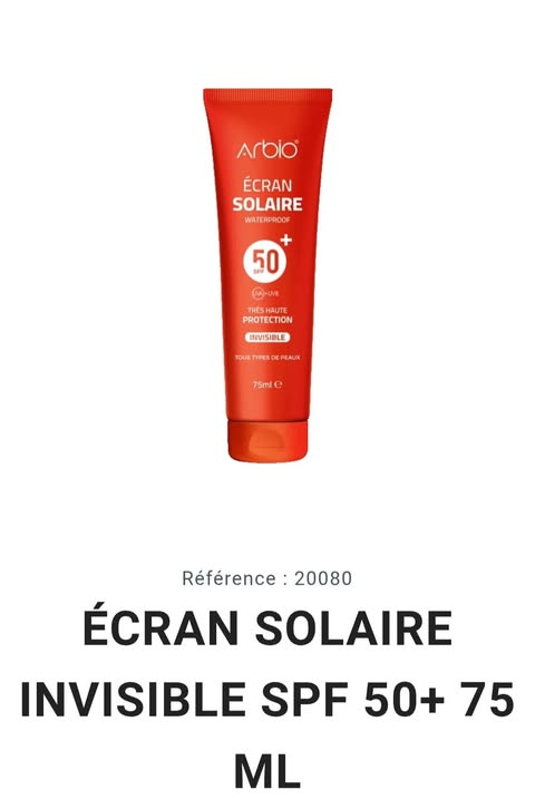 Ecran solaire invisible SPF 50+arbio