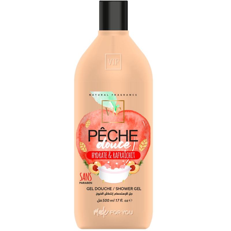 Vif Gel douche Pêche Douce 500ml