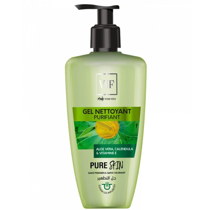 Vif Gel nettoyant Aloe Vera, Calendula et Vitamine E pour tous type de peau