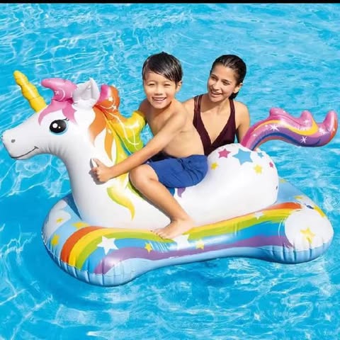 PLAGE Piscine Flottante Gonflable unicorn 1.63/86cm