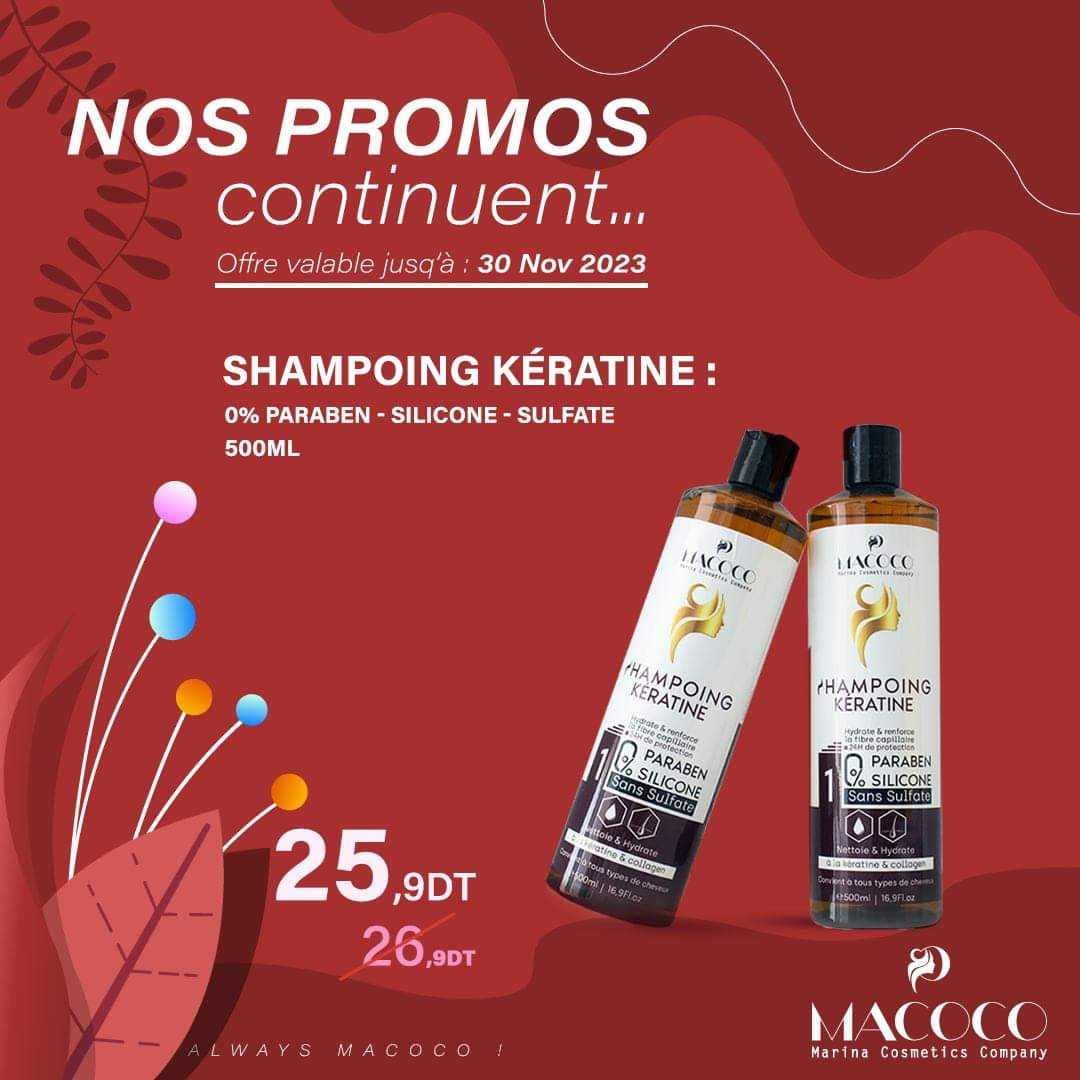 Macoco shampoing kératine 